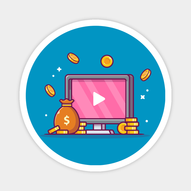 Monetize Ads Videos Cartoon Magnet by Catalyst Labs